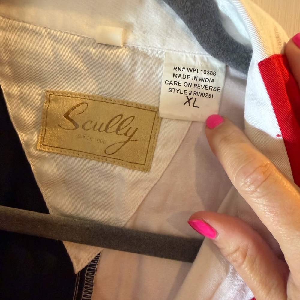 Scully Red, White, and Blue button down shirt. Youth XL. - Picture 3 of 4